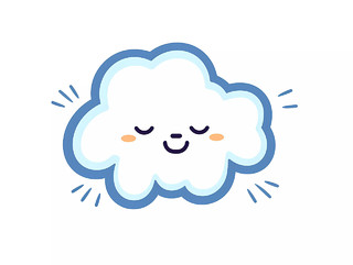 卡通插画云朵表情可爱云朵元素